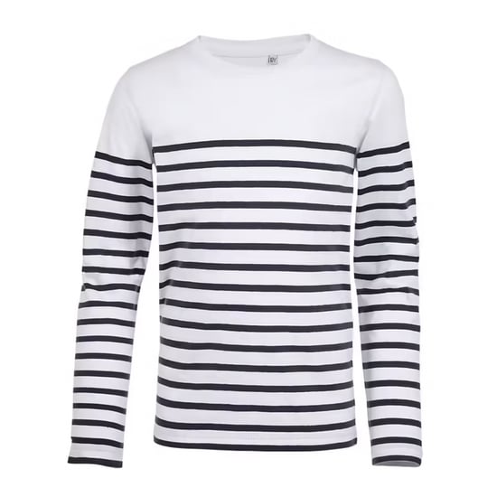 SOLS Childrens/Kids Matelot Striped Long-Sleeved T-Shirt (White/Navy) - Image 1
