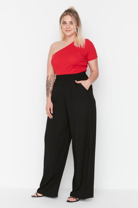 Trendyol Women's Waist Wide Leg Plus Size Trousers - Image 1