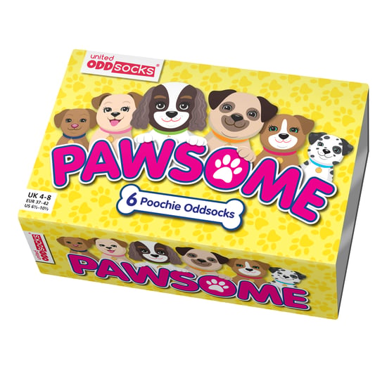 UNITED ODD SOCKS - 6 Pack Ladies Puppy Dog Novelty Cotton Odd Socks in Gift Box - Paws - Image 2