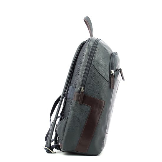 Mochila para laptop de cuero 14.0 Piquadro BLU/MARRONE - Image 2