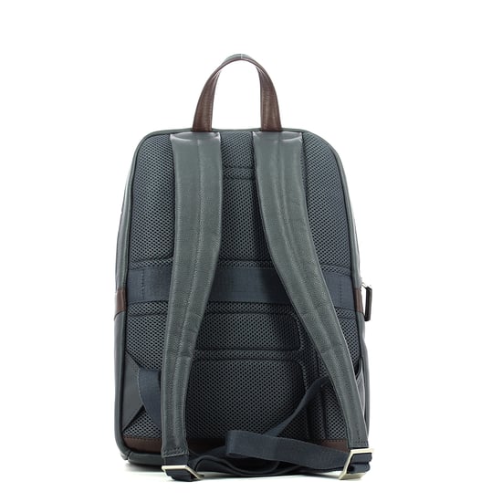 Mochila para laptop de cuero 14.0 Piquadro BLU/MARRONE - Image 3
