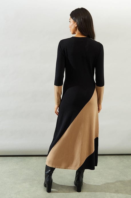 Colourblock Knitted Midi Dress - Image 3