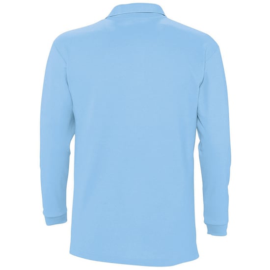SOLS Mens Winter II Long Sleeve Pique Cotton Polo Shirt (Sky) - Image 2