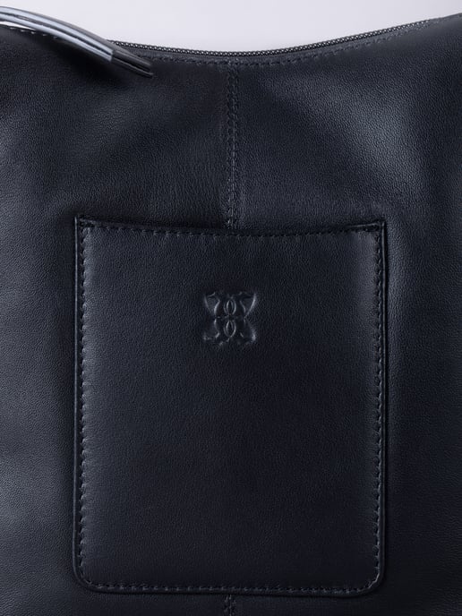 Talkin Medium Leather Cross Body Bag in Black - Image 3