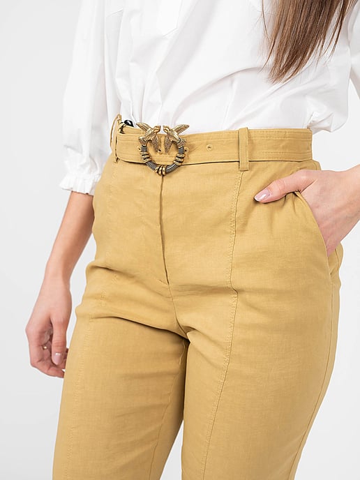 Pinko Shorts Bellona Mujer Beige - Image 6