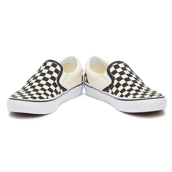 Zapatillas de skate Vans Classic Slip-On Unisex en lona de cuadros negros y blancos - Image 5