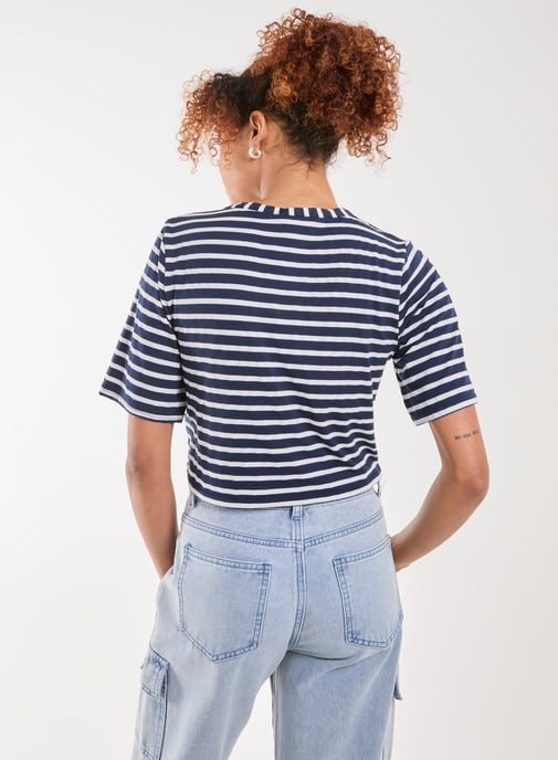Striped Printed Graphic Tee