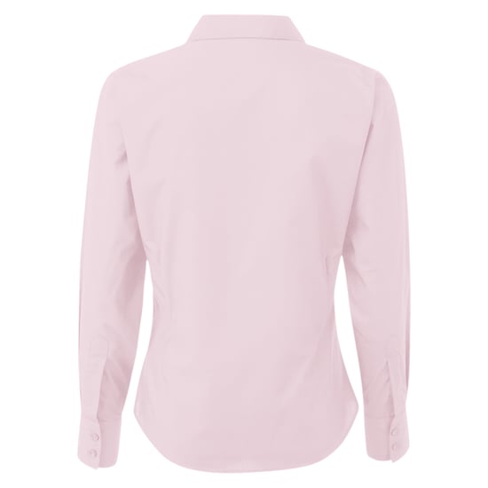 Premier Womens/Ladies Poplin Long-Sleeved Blouse (Pink) - Image 2