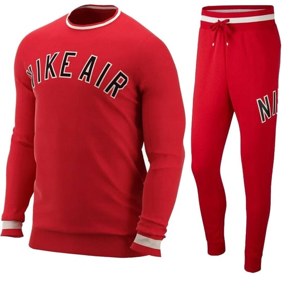 Conjunto de chándal con cuello redondo completo Nike Air Fleece rojo - Image 1