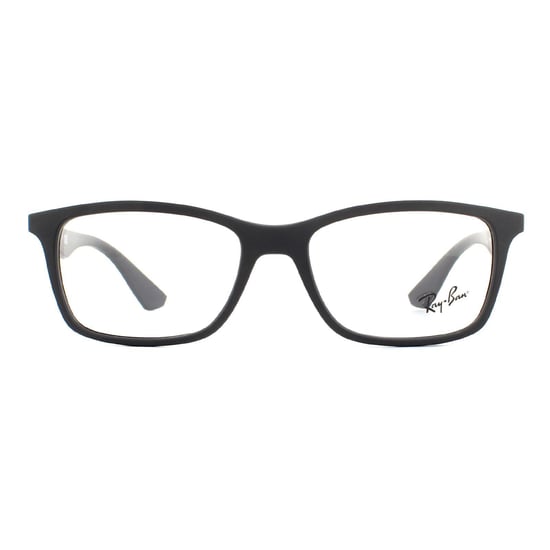 Montura de gafas unisex rectangulares de Ray-Ban en negro mate para mujer - Image 1