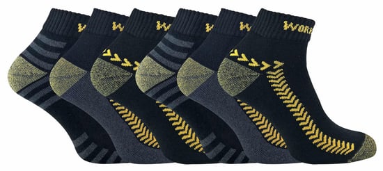 6 pares de calcetines de trabajo de algodón anti sudor para hombre con puntera de acero - Image 1