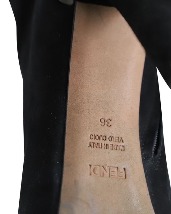 Fendi Over-the-Knee Heeled Boots in Black Suede - Image 5