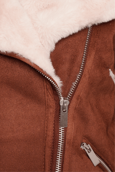Barneys Originals Curve Faux Fur Aviator Coat