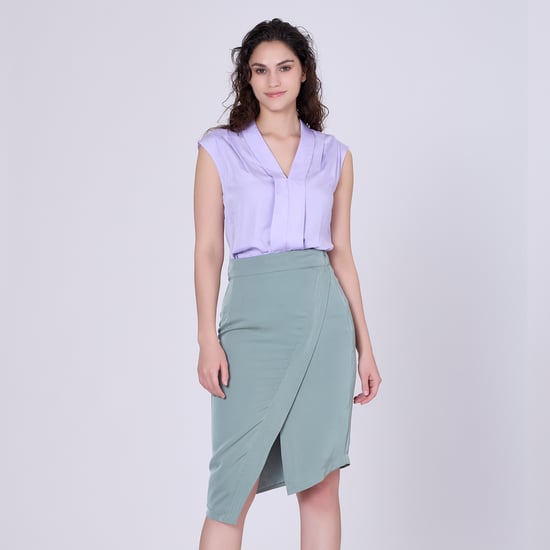 Sleeveless blouse with wide flat collar - Image 3