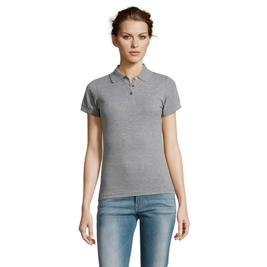 SOLs Womens/Ladies Prime Pique Polo Shirt (Grey Marl) - Image 3