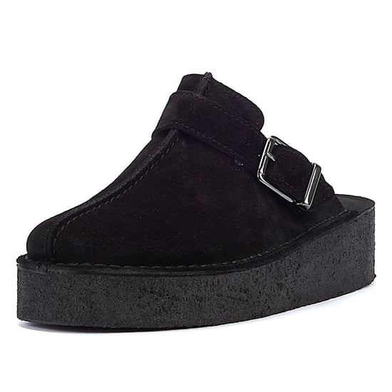 Clarks Original Trek Wedge Women's Black Suede Mules - Image 3