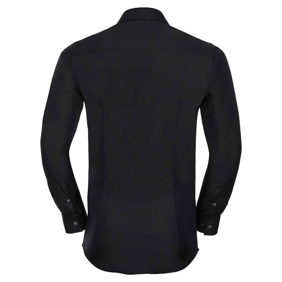 Russell Collection Mens Ultimate Stretch Slim Long-Sleeved Shirt (Black) - Image 2