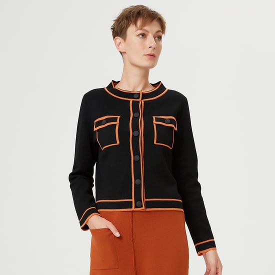 Short jacket with contrasting braids - Image 1