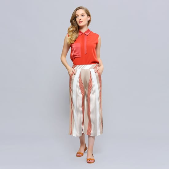 Stripe print fold capri pants - Image 6
