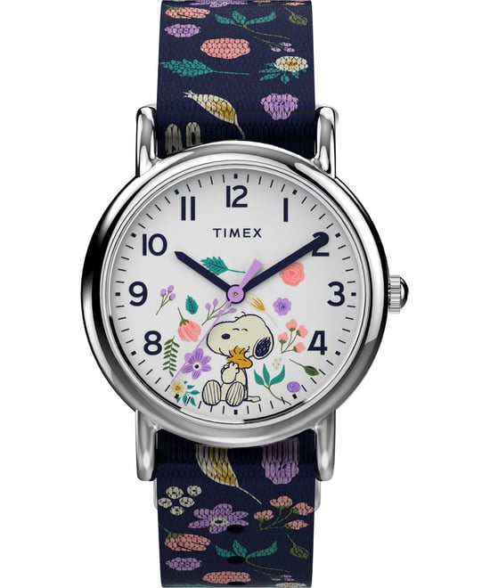 Timex Weekender X Peanuts Floral Child's Blue Watch TW2V45900 - Image 1