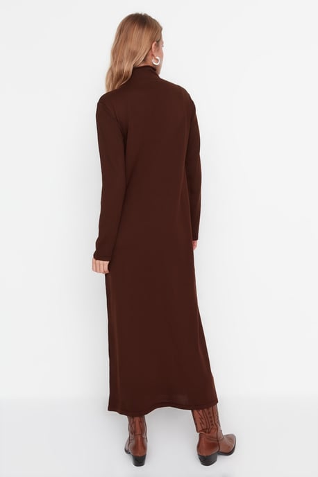 Trendyol Women's Turtleneck Shift Maxi Modest Dress - Image 5
