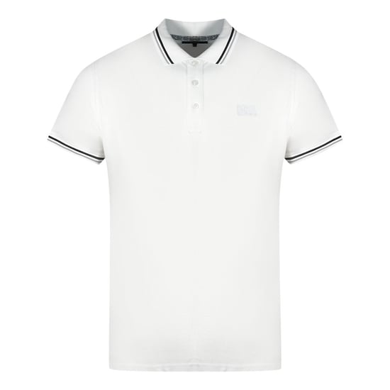 Cavalli Class Polo Blanco con Cuello a Contraste Twin - Image 1