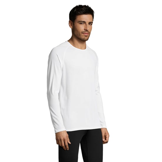 SOLS Mens Sporty Long Sleeve Performance T-Shirt (White) - Image 6