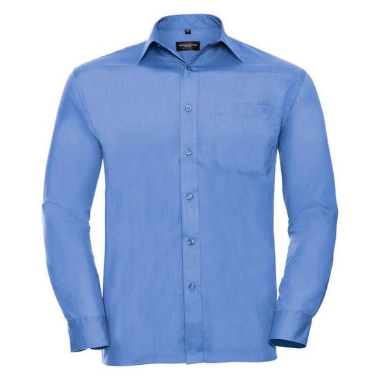 Russell Collection Mens Poplin Easy-Care Long-Sleeved Formal Shirt (Corporate Blue) - Image 1