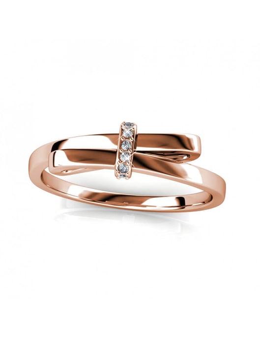 Anillo Lazo Luminoso - Oro Rosa y Cristal - Image 3