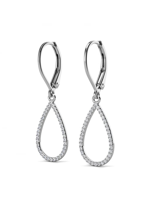 Pendientes de aro colgantes Laelia - Plata y cristal - Image 3