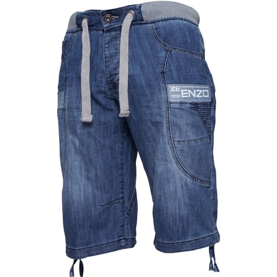 Pantalones cortos vaqueros elásticos para hombre| Enzo Designer Menswear - Image 1
