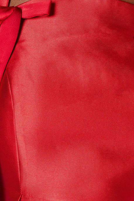 Bow Detail Twill Midi Dress