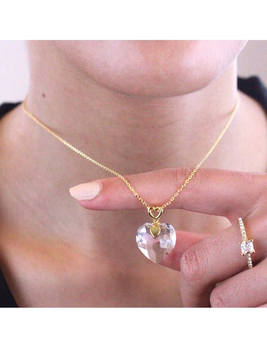 Colgantes corazón alegre - Oro y Cristal - Image 6