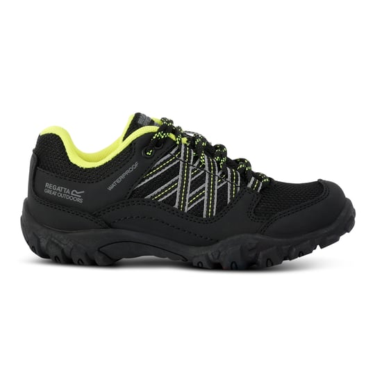 Regatta Childrens/Kids Edgepoint Waterproof Walking Shoes (Black/Lime Punch) - Image 1