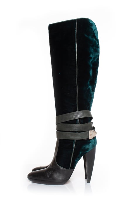 velvet strap boots - Image 2