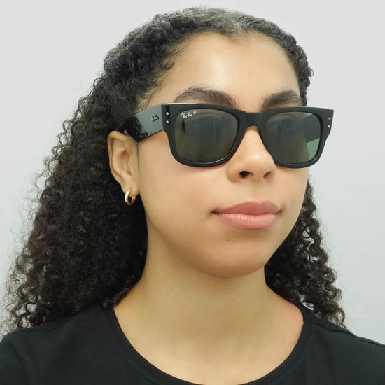Ray-Ban Cuadradas Unisex Negro Pulido Verde Polarizadas RB0840S Mega Wayfarer - Image 5