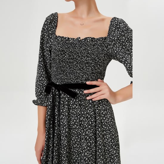 Smoked dress with square collar and liberty print - Image 6