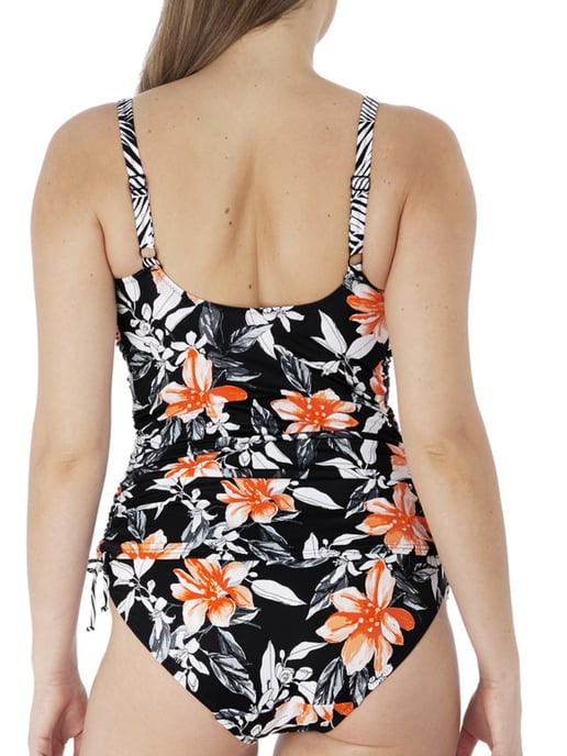 Port Maria Twist Front Tankini Top Black