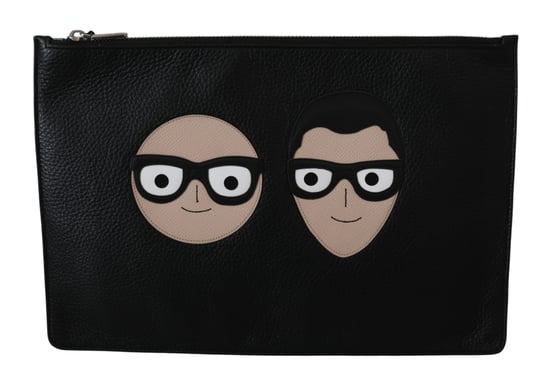 Bolso de Mano Documento de Cuero Negro Dolce & Gabbana - Image 1