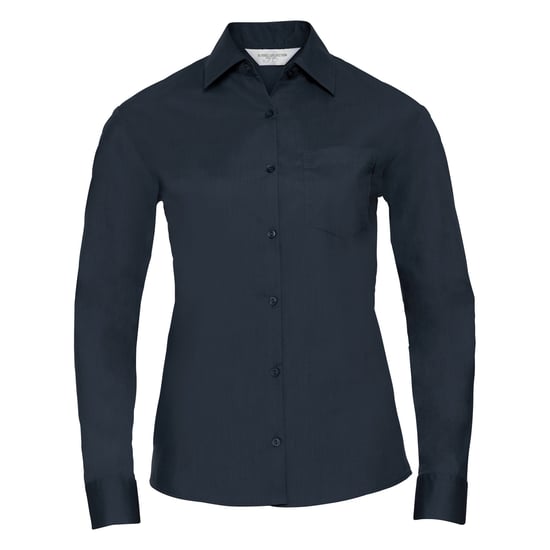 Russell Collection Ladies/Womens Long Sleeve Shirt (French Navy) - Image 1