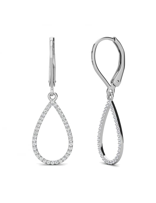 Pendientes de aro colgantes Laelia - Plata y cristal - Image 1