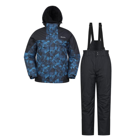 Mountain Warehouse Mens Camo Ski Jacket & Trousers (Blue) - Image 1