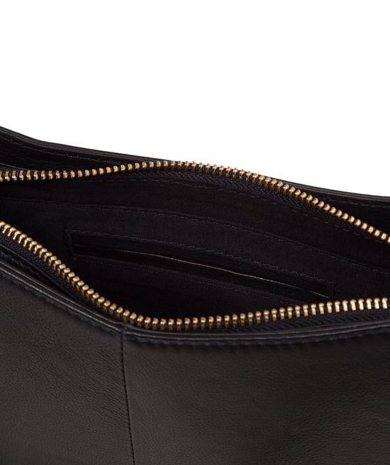 'Ava' Black Leather Grab Bag