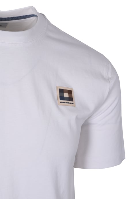 Aquascutum Club Check Patch T-shirt White