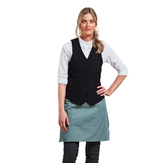 Premier Womens/Ladies Lined Waistcoat (Black) - Image 2