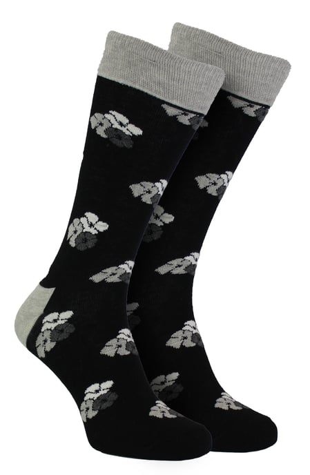 HS by Happy Socks - Pack de 3 Calcetines de Vestir Clásicos Flor - Flor (Negro) - Image 1