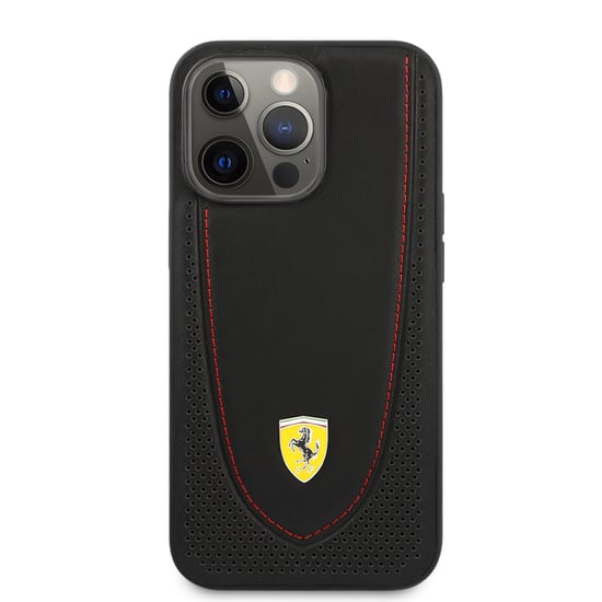 Ferrari iPhone 13 Genuine Leather Hard Phone Case