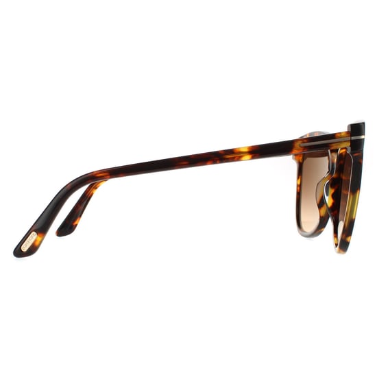 Gafas de sol de mujer Tom Ford Cat Eye en marrón habana oscuro con efecto degradado. - Image 4