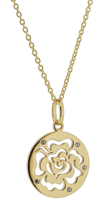 Orphelia 'Fiore' Women's 925 Sterling Silver Chain with Pendant - Gold ZH-7079/2