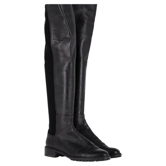 Stuart Weitzman 5050 Lift Over-the-Knee Boots in Black Leather and Suede - Image 3